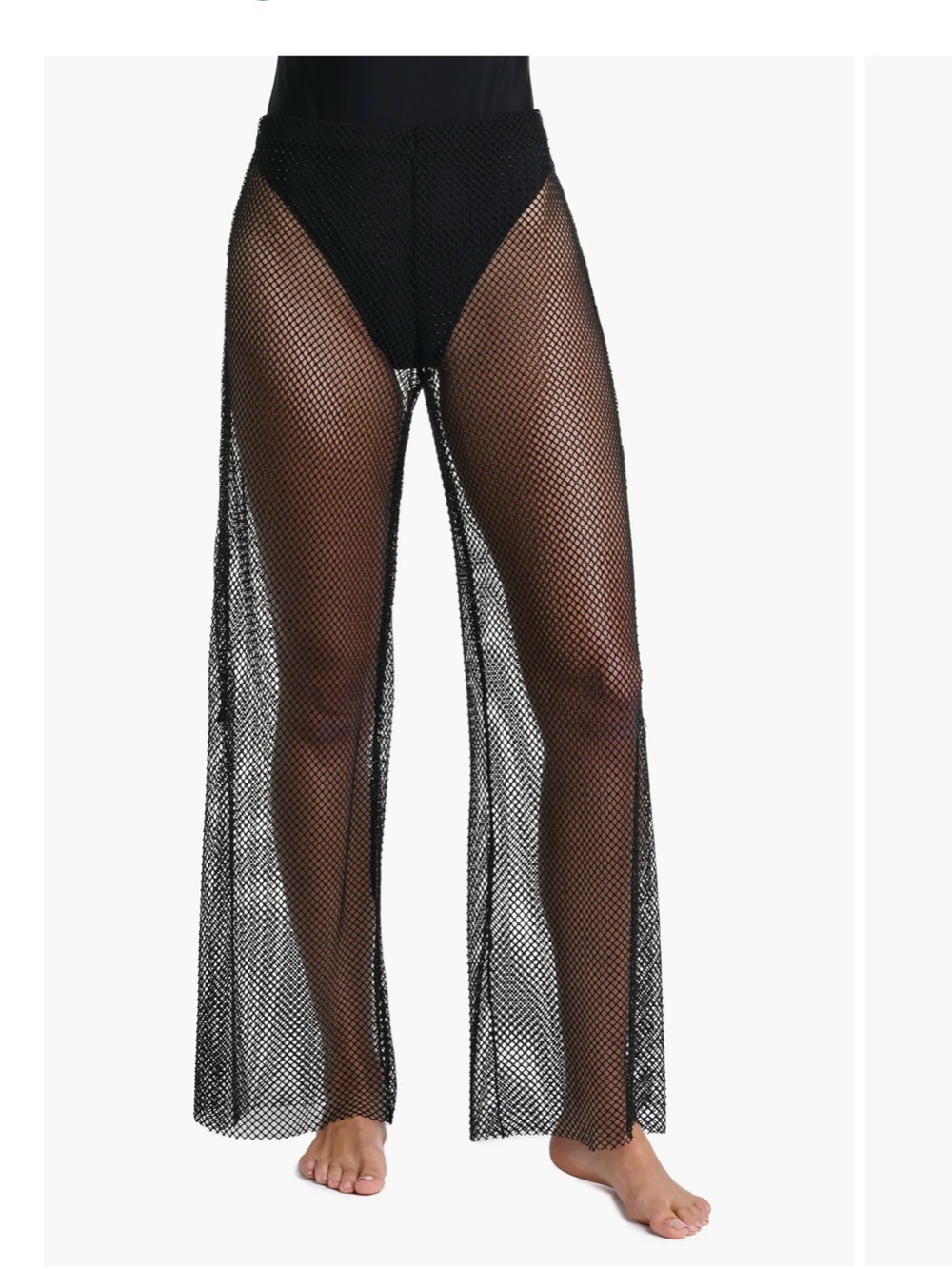 NWT Lagence Noemi Mesh Cover-Up Sheer Fishnet Wide-Leg Pants Sz sm